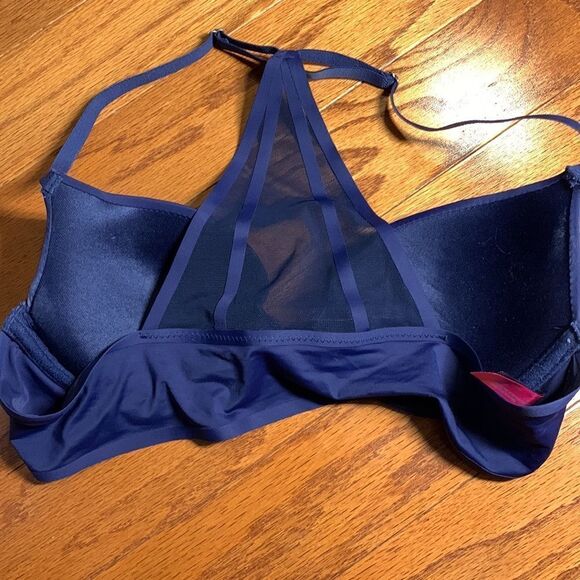 Vance Camuto Size 34B lightly padded underwire Razorback navy blue bra NWOT - Picture 2 of 9
